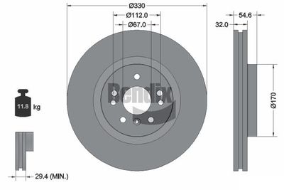 BDS1254HC BENDIX Braking Тормозной диск