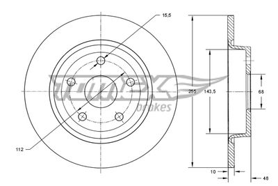 TX7412 TOMEX Brakes Тормозной диск