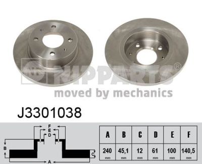 J3301038 NIPPARTS Тормозной диск