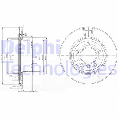 BG3900C DELPHI Тормозной диск