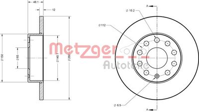 6110030 METZGER Тормозной диск