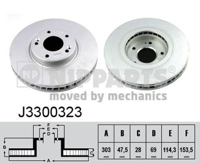 J3300323 NIPPARTS Тормозной диск