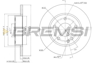 CD7034S BREMSI Тормозной диск