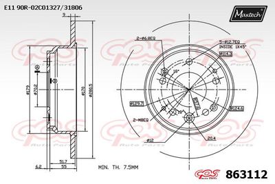 863112 MAXTECH Тормозной диск