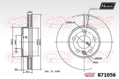 871056 MAXTECH Тормозной диск