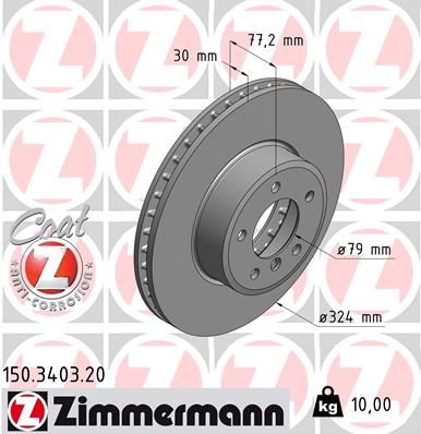 150340320 ZIMMERMANN Тормозной диск