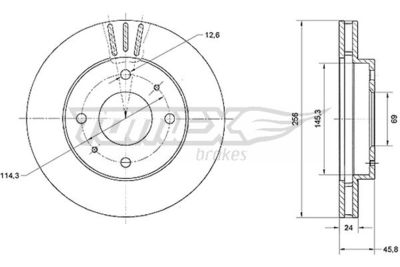 TX7074 TOMEX Brakes Тормозной диск