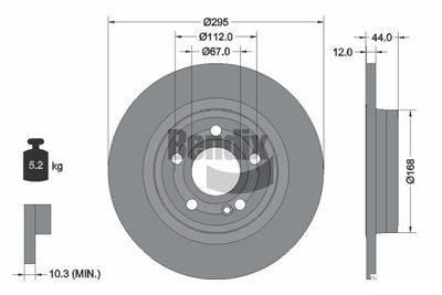 BDS1620 BENDIX Braking Тормозной диск