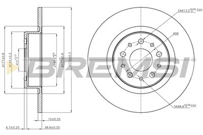 CD7138S BREMSI Тормозной диск