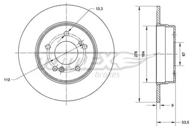 TX7093 TOMEX Brakes Тормозной диск