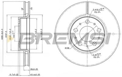 CD7163V BREMSI Тормозной диск