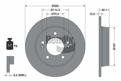 BDS1341 BENDIX Braking Тормозной диск