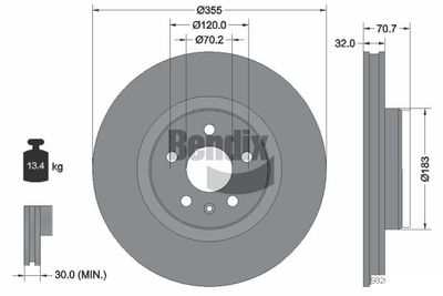 BDS2187HC BENDIX Braking Тормозной диск