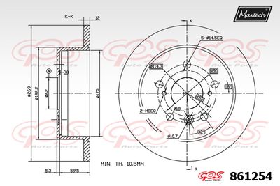 861254 MAXTECH Тормозной диск