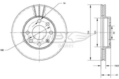 TX7008 TOMEX Brakes Тормозной диск