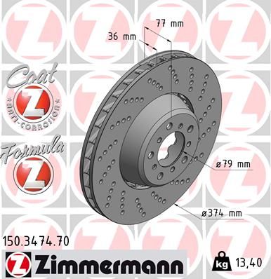 150347470 ZIMMERMANN Тормозной диск