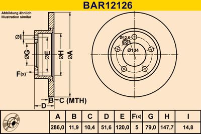 BAR12126 BARUM Тормозной диск