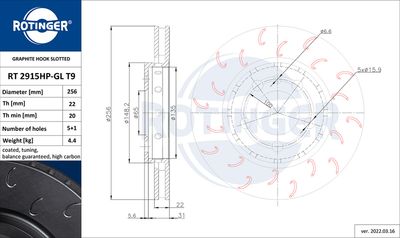 RT2915HPGLT9 ROTINGER Тормозной диск