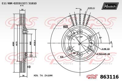 863116 MAXTECH Тормозной диск