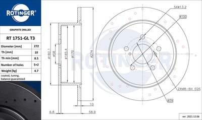 RT1751GLT3 ROTINGER Тормозной диск