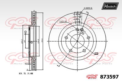 873597 MAXTECH Тормозной диск