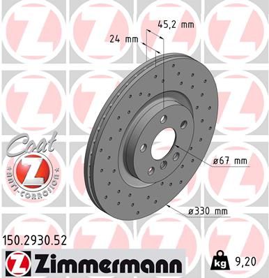 150293052 ZIMMERMANN Тормозной диск