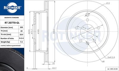 RT20770GL ROTINGER Тормозной диск