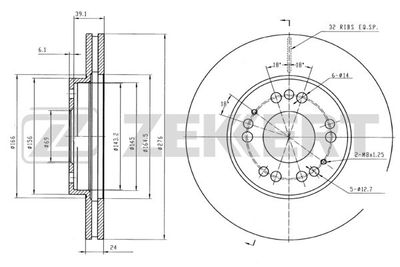 BS5474 ZEKKERT Тормозной диск