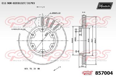 857004 MAXTECH Тормозной диск