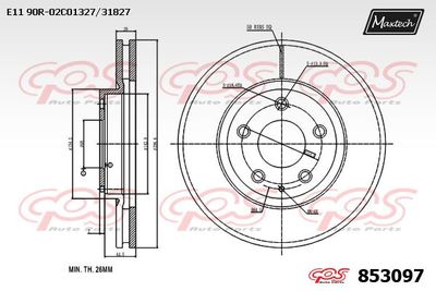 853097 MAXTECH Тормозной диск