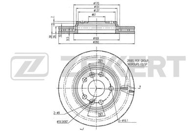 BS6024 ZEKKERT Тормозной диск