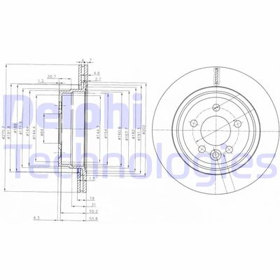 BG3919 DELPHI Тормозной диск