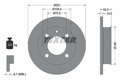 92011900 TEXTAR Тормозной диск