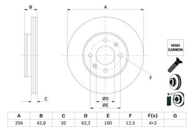 0986479G86 BOSCH Тормозной диск