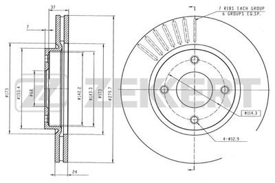 BS5259 ZEKKERT Тормозной диск