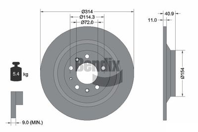 BDS2233 BENDIX Braking Тормозной диск