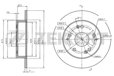 BS5927 ZEKKERT Тормозной диск