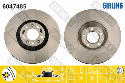 6047485 GIRLING Тормозной диск