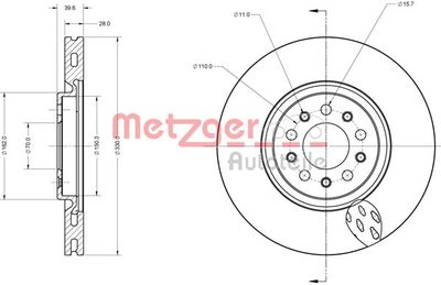 6110303 METZGER Тормозной диск