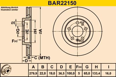 BAR22150 BARUM Тормозной диск