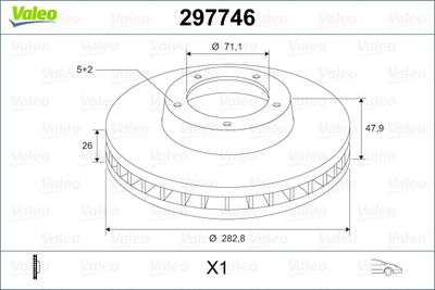 297746 VALEO Тормозной диск