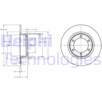 BG2107 DELPHI Тормозной диск