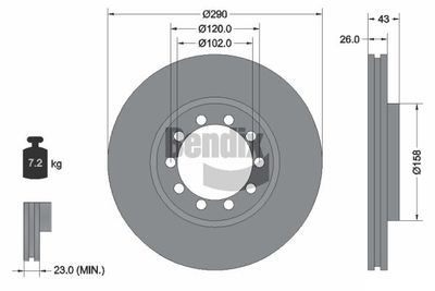 BDS2089 BENDIX Braking Тормозной диск