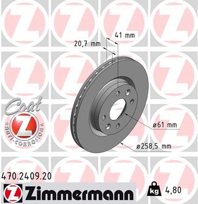 470240920 ZIMMERMANN Тормозной диск