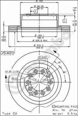 09303310 BREMBO Тормозной диск