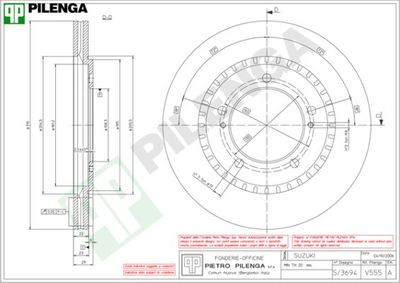 V555 PILENGA Тормозной диск