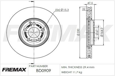 BD0909 FREMAX Тормозной диск