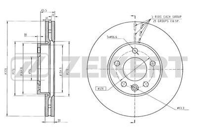 BS5357 ZEKKERT Тормозной диск