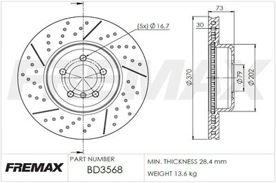 BD3568 FREMAX Тормозной диск