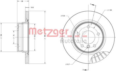 6110215 METZGER Тормозной диск